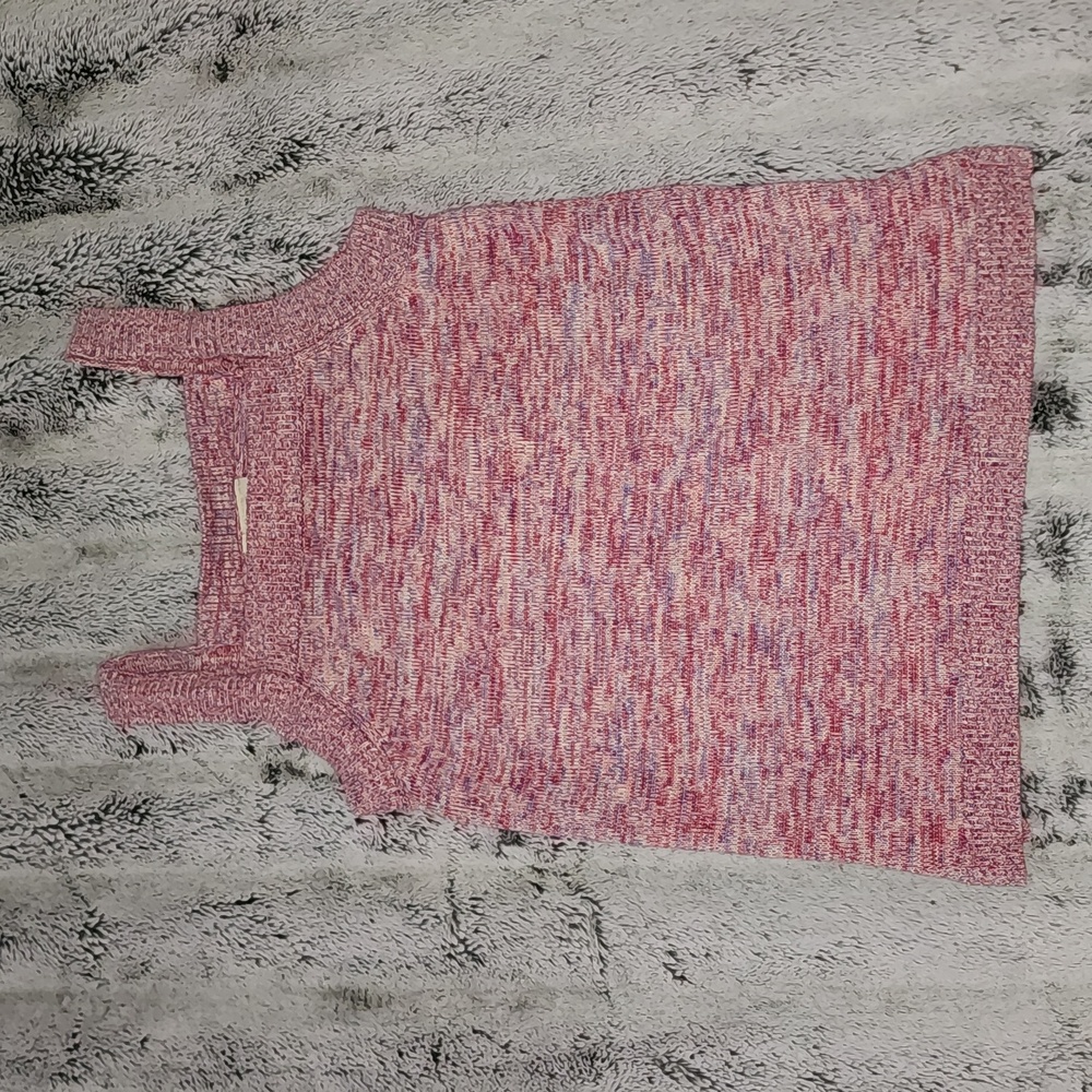 LOFT Knitted Tank Top Size M. Pink with Purple